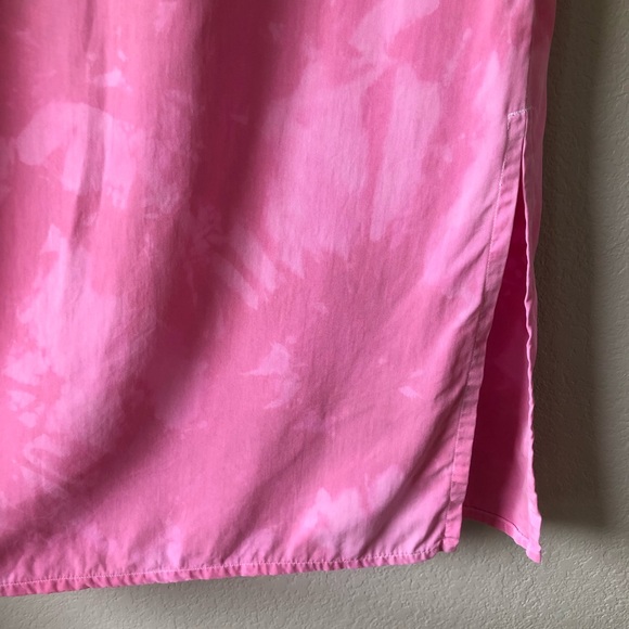 Cut Loose upcycled custom bleach dye sleeveless shift dress pink S Lagenlook - Picture 3 of 6